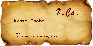 Kratz Csaba névjegykártya